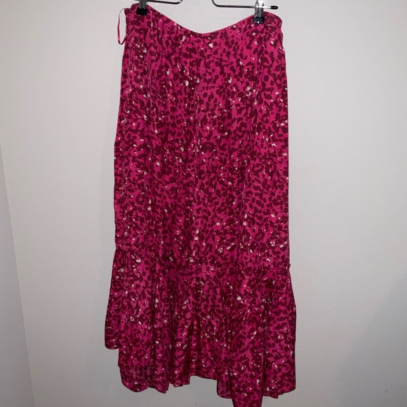 Marie Oliver Edie Midi Skirt Hot Pink / Barbie Pink / Cheetah Print - Picture 6 of 8